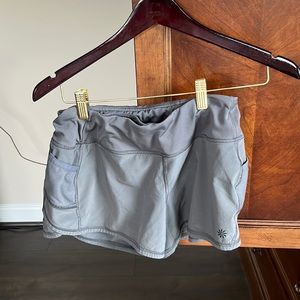 Athleta grey running shorts with pockets